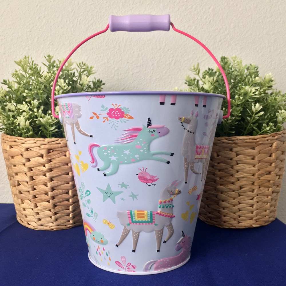 Unicorn Llama Easter Tin Bucket